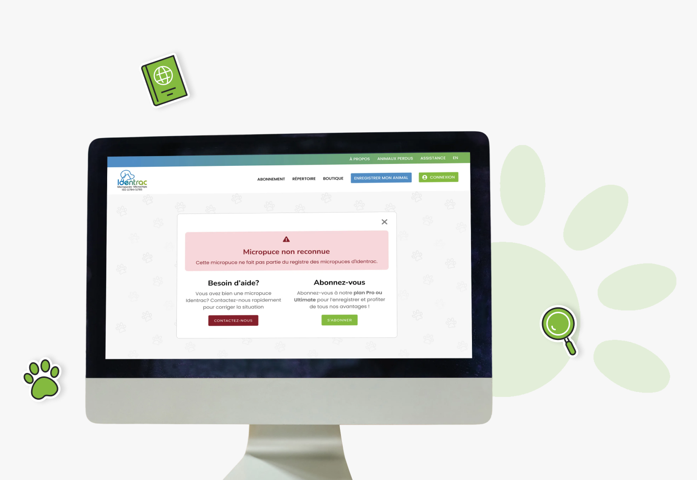 2. Recherche dans le compte pro Identrac